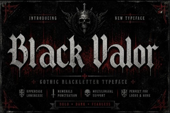 Black Valor: A Bold Gothic Typeface for Commanding Designs