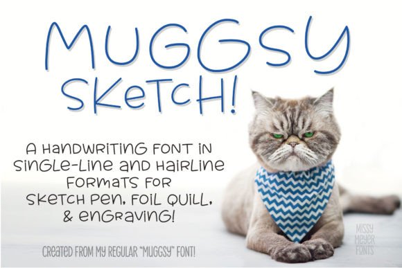Muggsy Sketch: Quirky Single-Line Font for Creative Projects